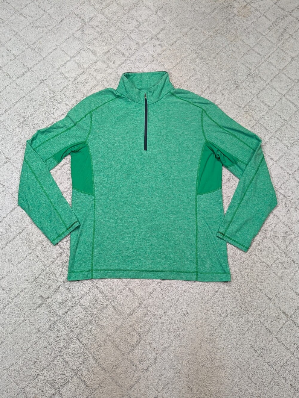 Lululemon Jacket Mens XXL Green Heather Core 2 ¼ Zip Pullover Soft Stretch Run